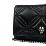 Alexander McQueen Black Leather Medium Skull Shoulder Bag