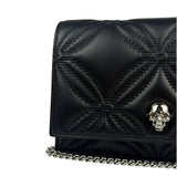 Alexander McQueen Black Leather Medium Skull Shoulder Bag