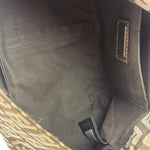 Fendi Brown/Metallic Gold Leather Trim Zucca Baguette