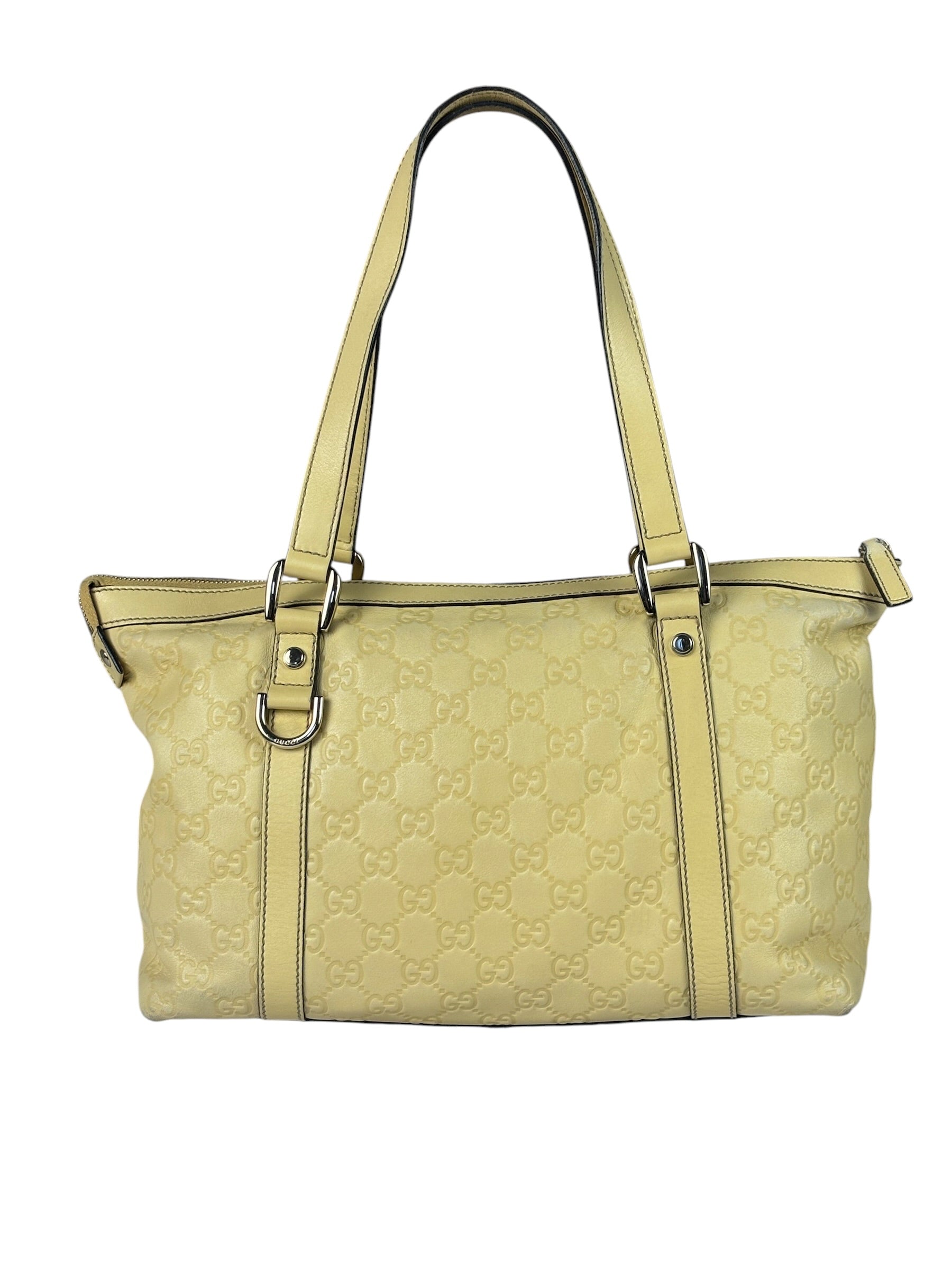 Gucci Yellow Leather GG Abbey Shoulder Bag