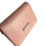 Prada Pink Saffiano Leather Compact Wallet
