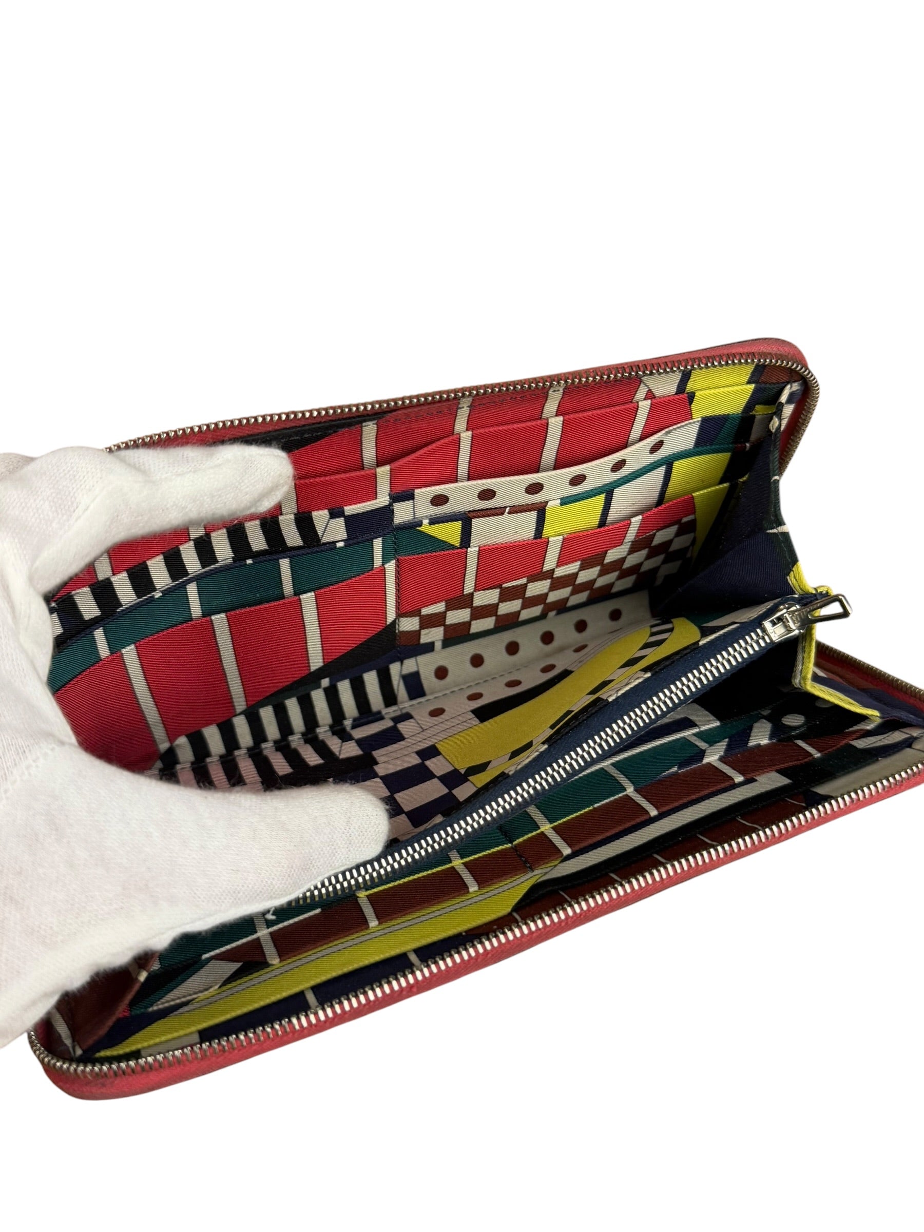 Hermes Pink Epsom Leather Silk'In Long Wallet