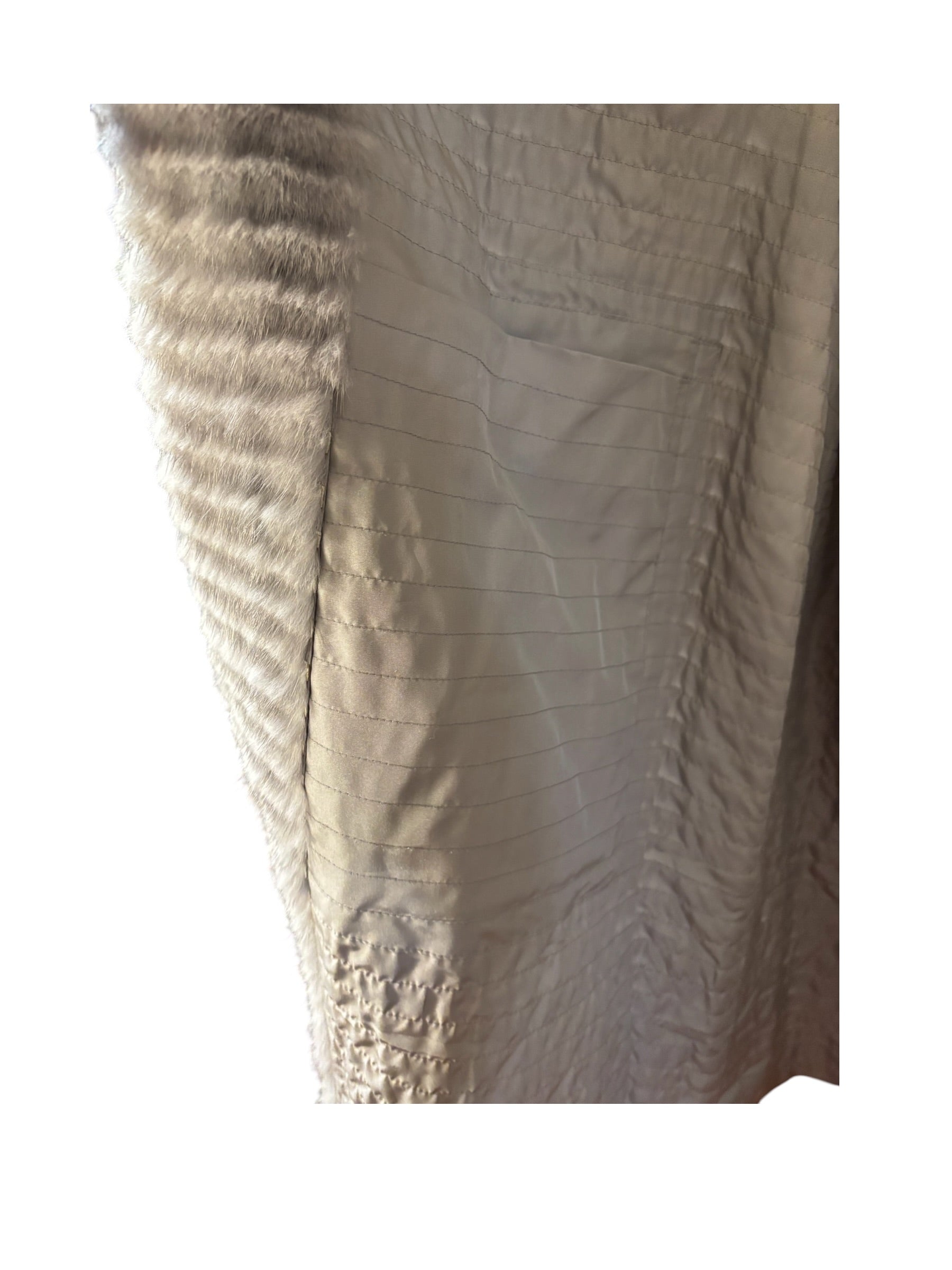 Vintage Grey Mink Fur Long Coat