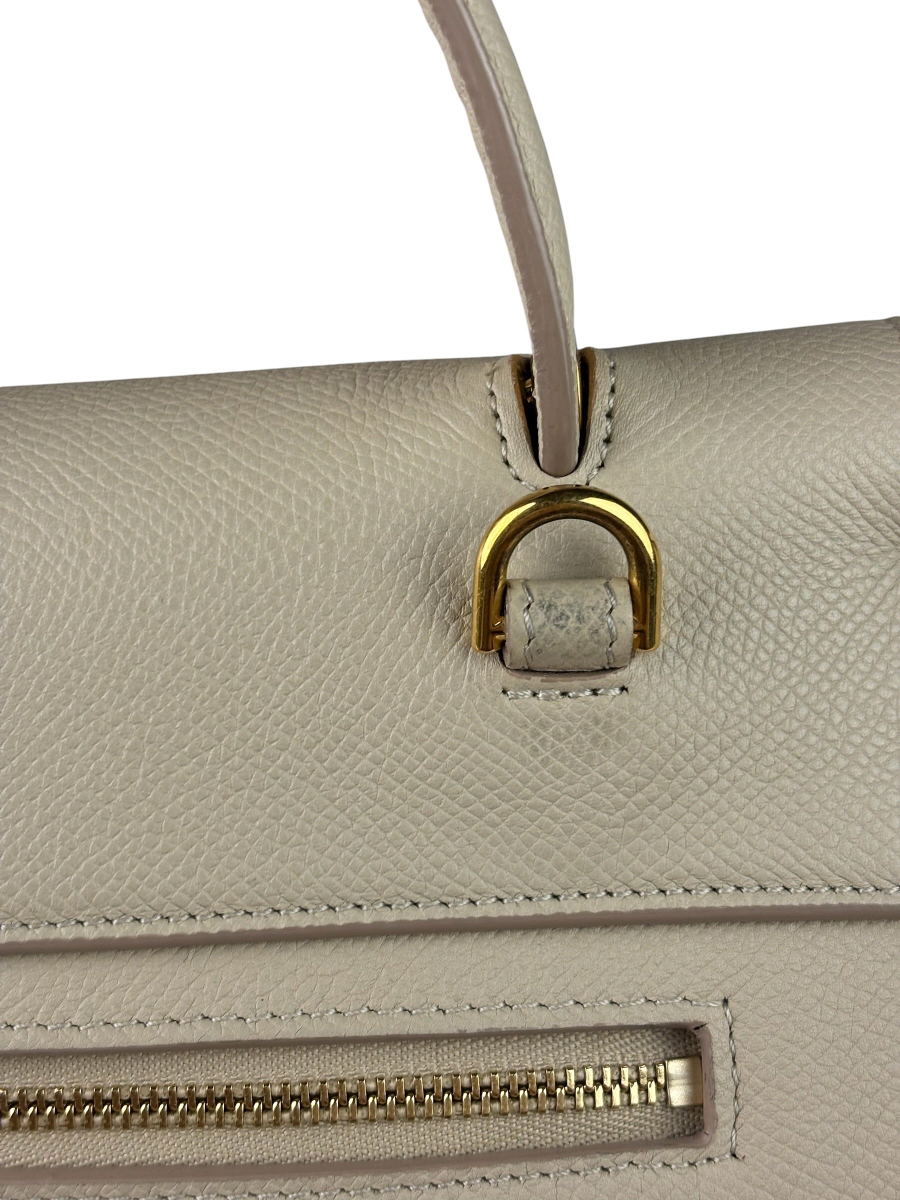 Celine Cream Calfskin Belt Nano Two-Way Bag