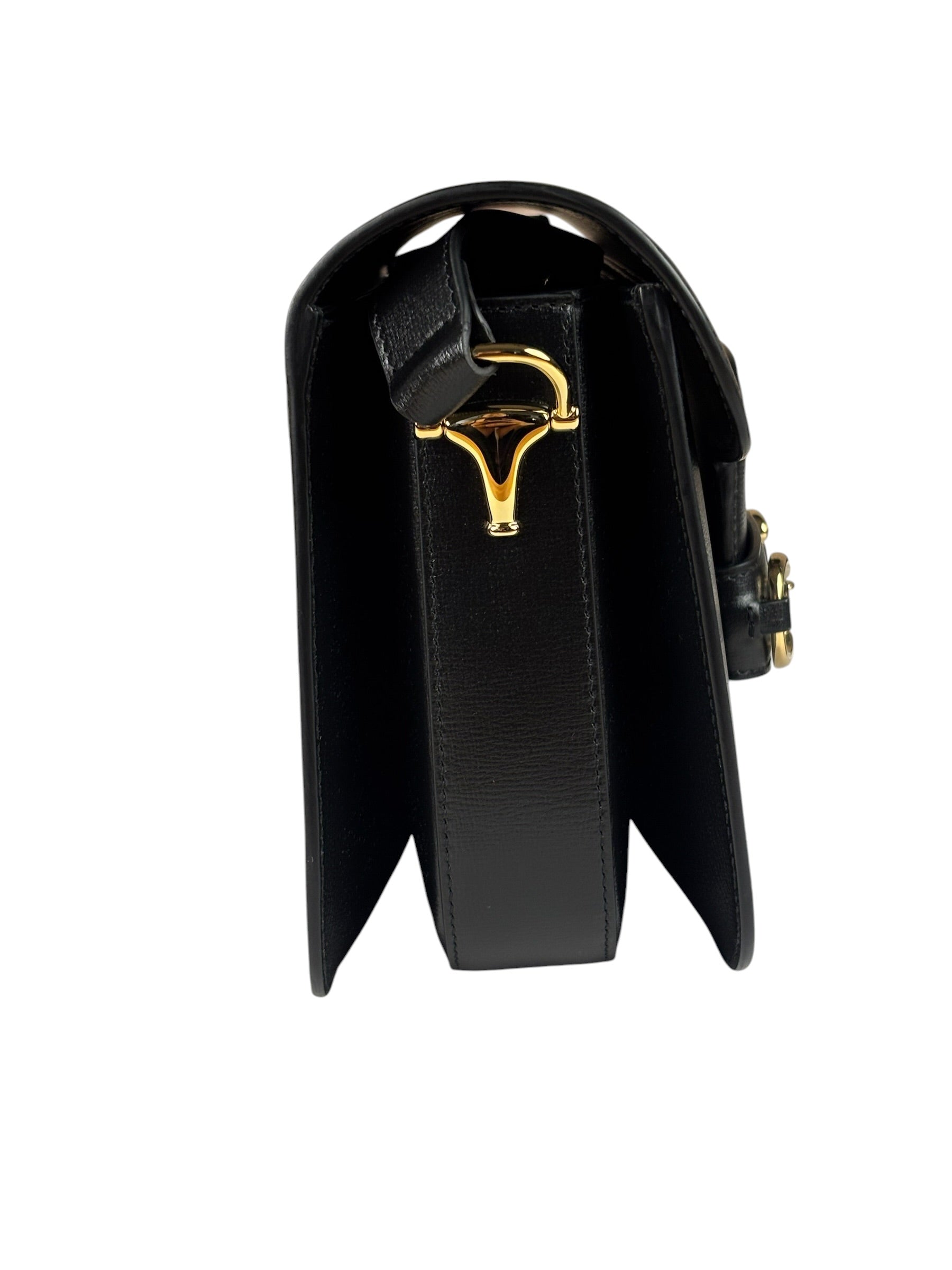 Gucci Black Leather Horsebit 1955 Shoulder Bag