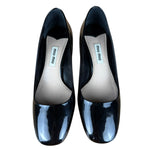 Miu Miu Black Patent Crystal Embellished Pumps