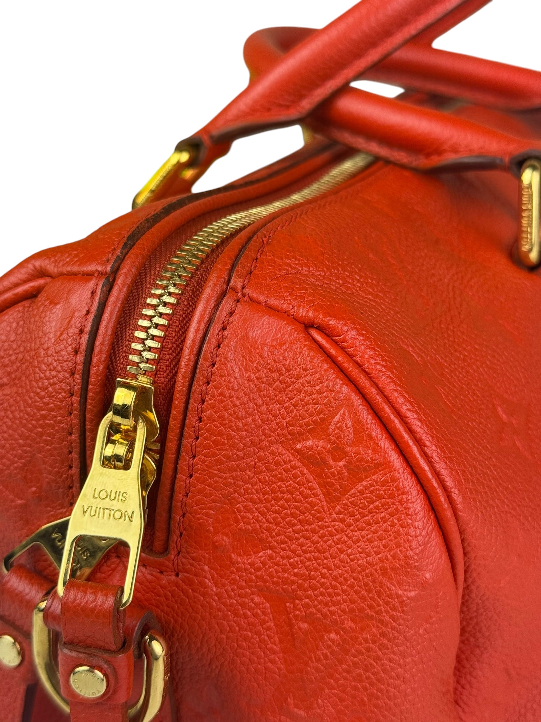 Louis Vuitton Orange Monogram Empreinte Speedy Bandouliere 30