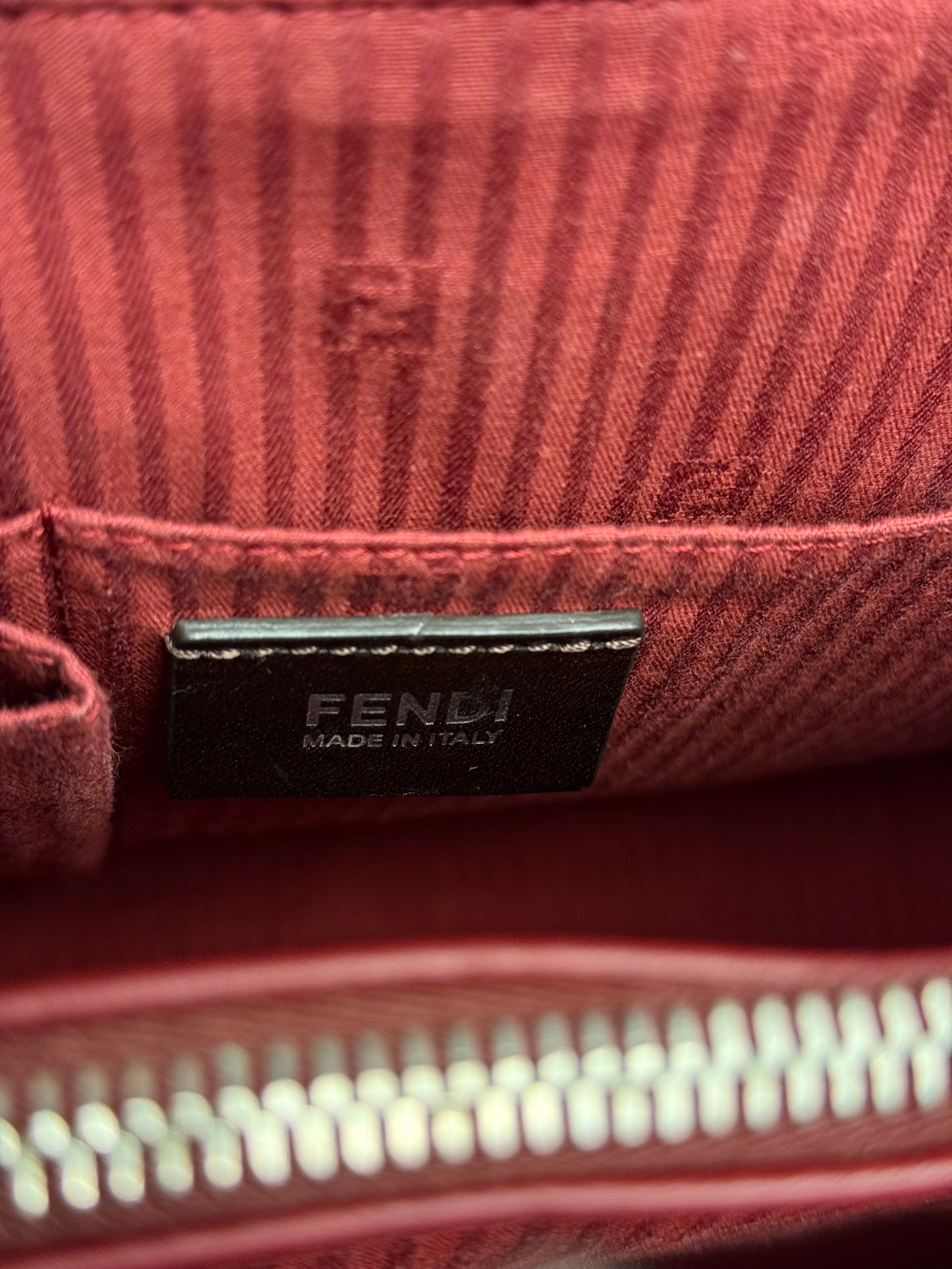 Fendi 2Jours Red Geometric Medium Tote