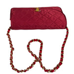 Chanel Vintage Two Tone Red Satin Flap 1989