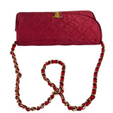 Chanel Vintage Two Tone Red Satin Flap 1989