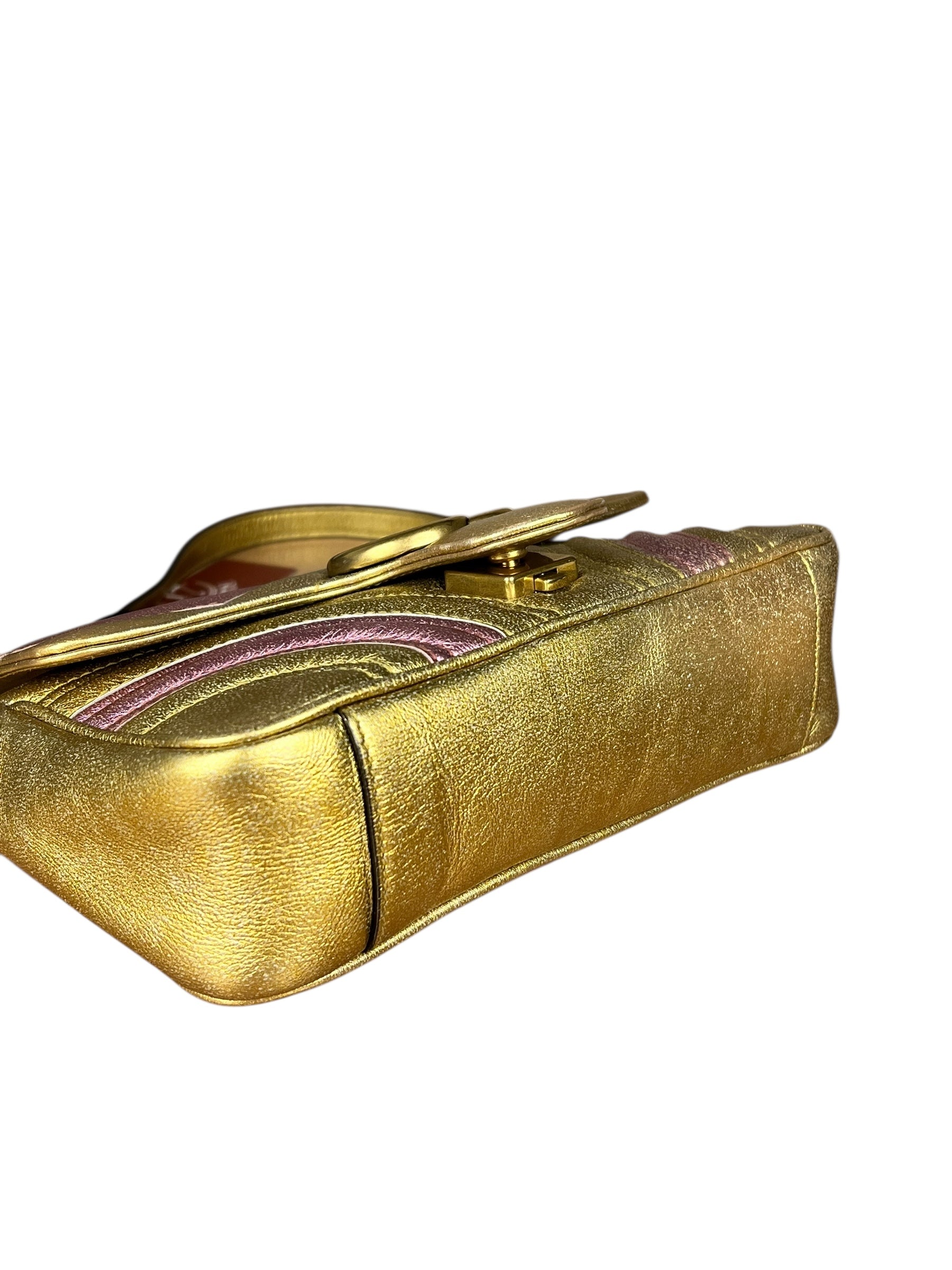 Gucci GG Metallic Marmont S Flap Bag