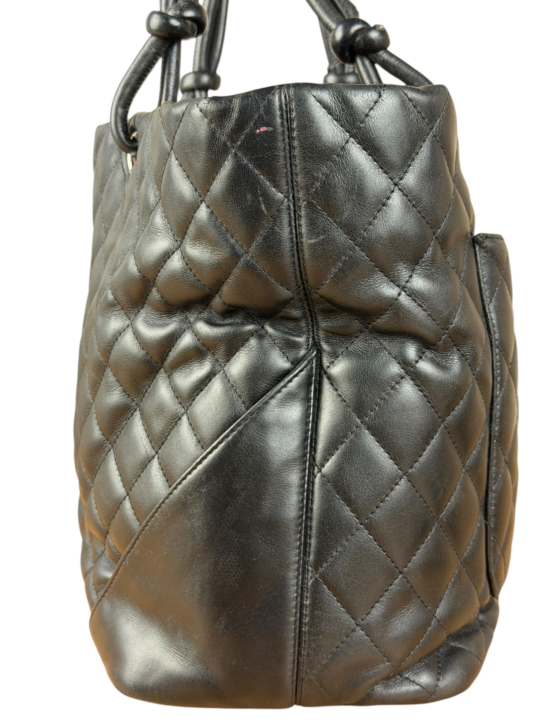 Chanel Black Leather Cambon Ligne Tote 2003
