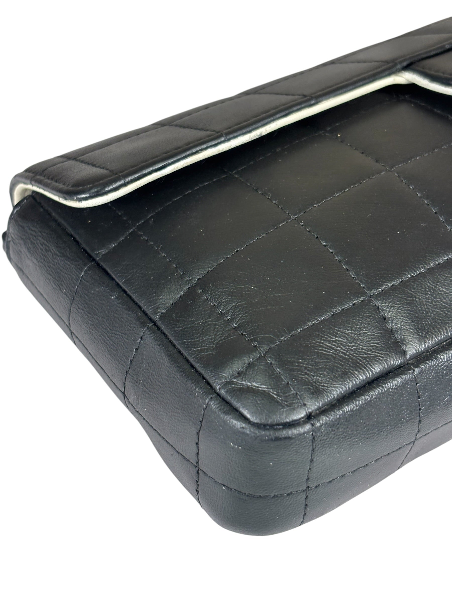 Chanel Black Chocolate Bar East West Flap Bag 2002