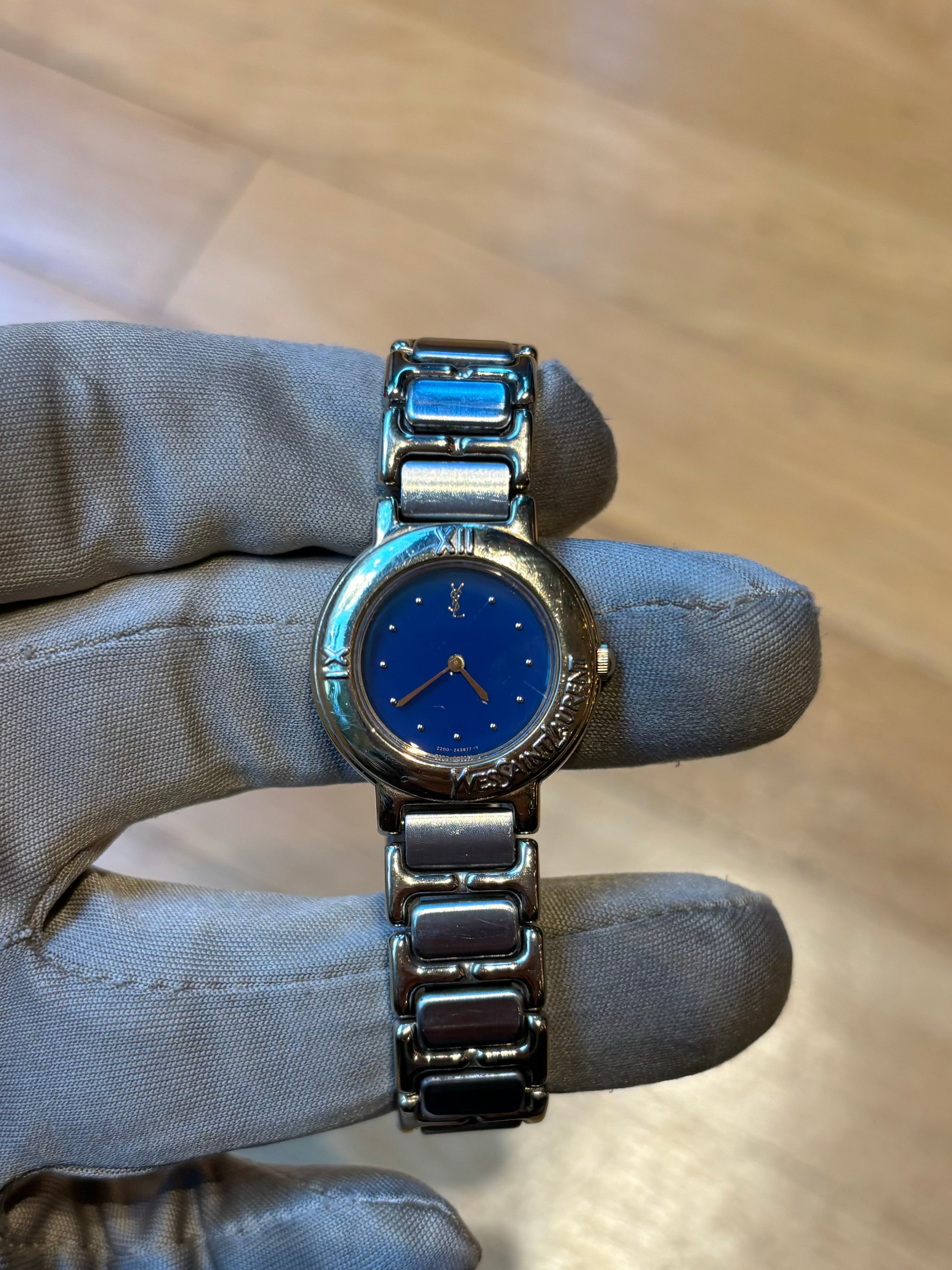 YSL Blue Dial Two Tone Dot Dial