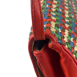 Fendi Colorblock Leather Woven Shoulder Bag