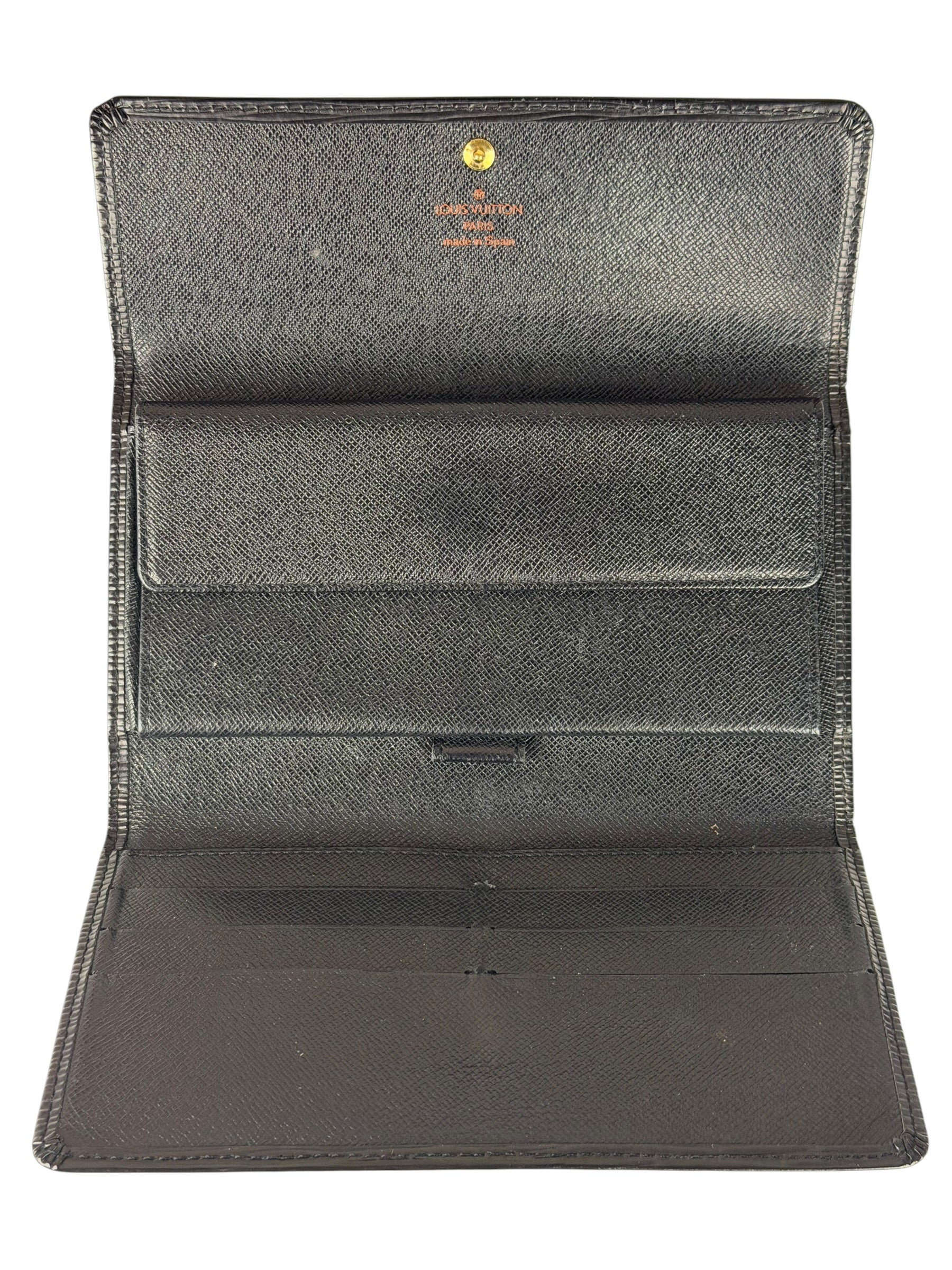 Louis Vuitton Black Epi Leather Long Wallet