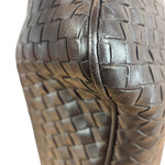 Bottega Veneta Chocolate Brown Leather Intercciato Tote Bag