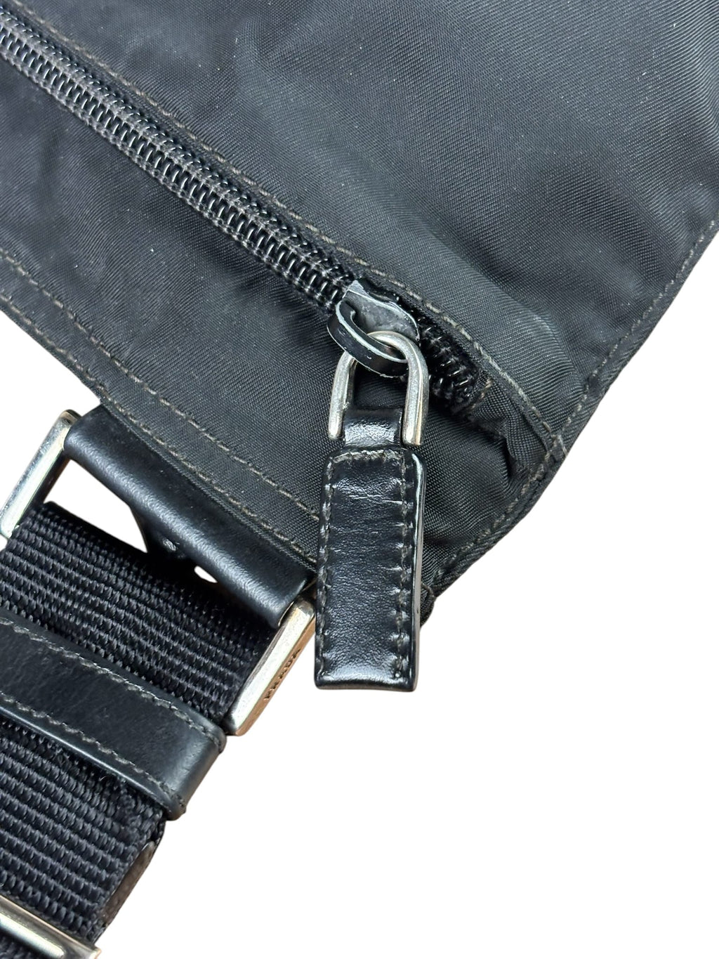 Prada Black Vela Nylon Flat Crossbody Bag