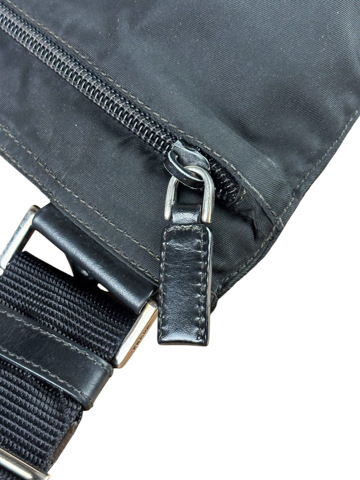 Prada Black Vela Nylon Flat Crossbody Bag