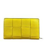 Bottega Veneta Large Intreccio Long Zip Wallet Yellow