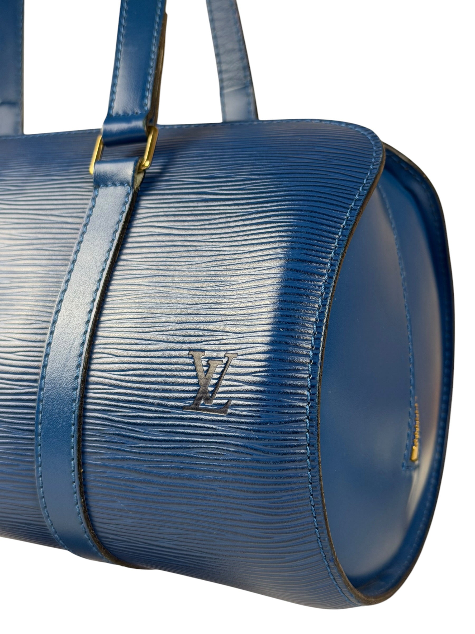 Louis Vuitton Blue Epi Soufflot Handbag