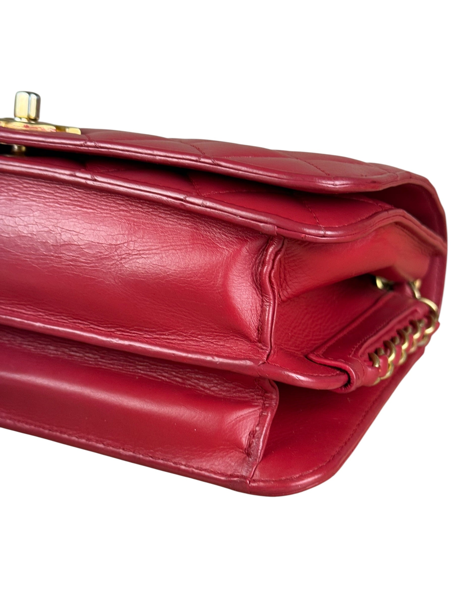 Chanel Dark Fuchsia Quilted Leather Flap Bag 2019