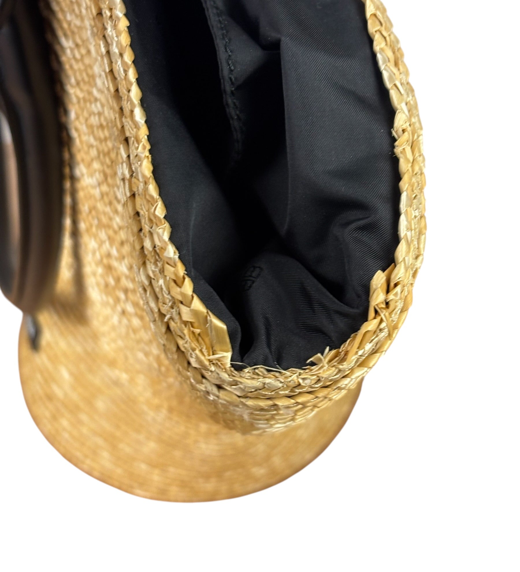 Balenciaga Raffia Woven/Leather Trim Beach Tote