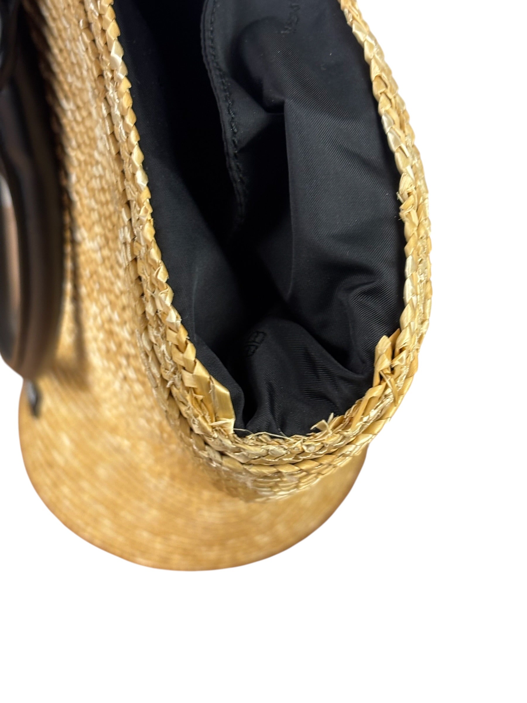 Balenciaga Raffia Woven/Leather Trim Beach Tote