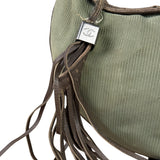 Chanel Olive Green/Brown Leather Trim Interlocking Ring Strap Hobo Bag 2003