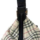 Burberry Black/Beige Saffiano Leather Trim Nova Check Hobo Bag