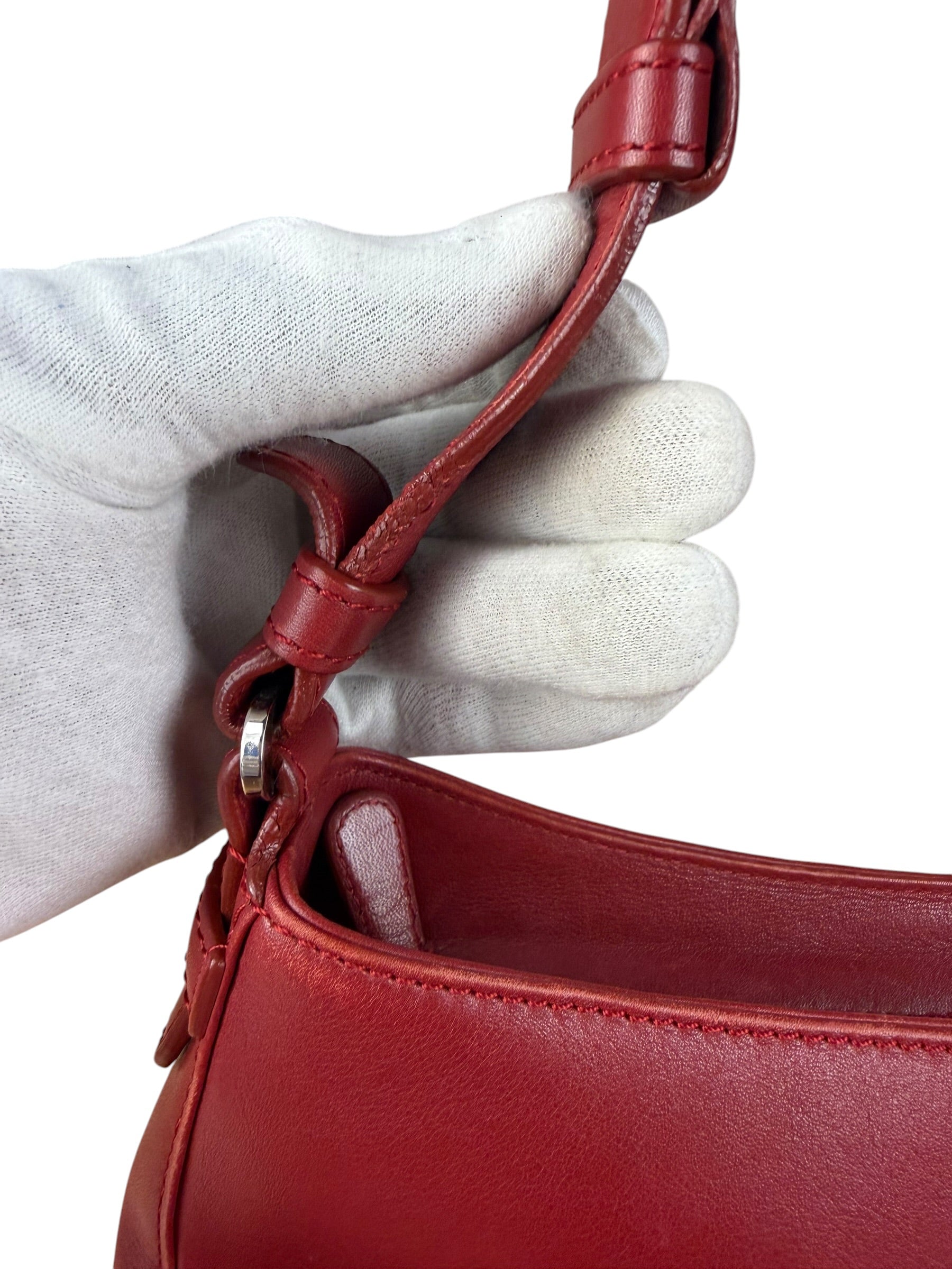 Loewe Vintage Red Leather Shoulder Bag