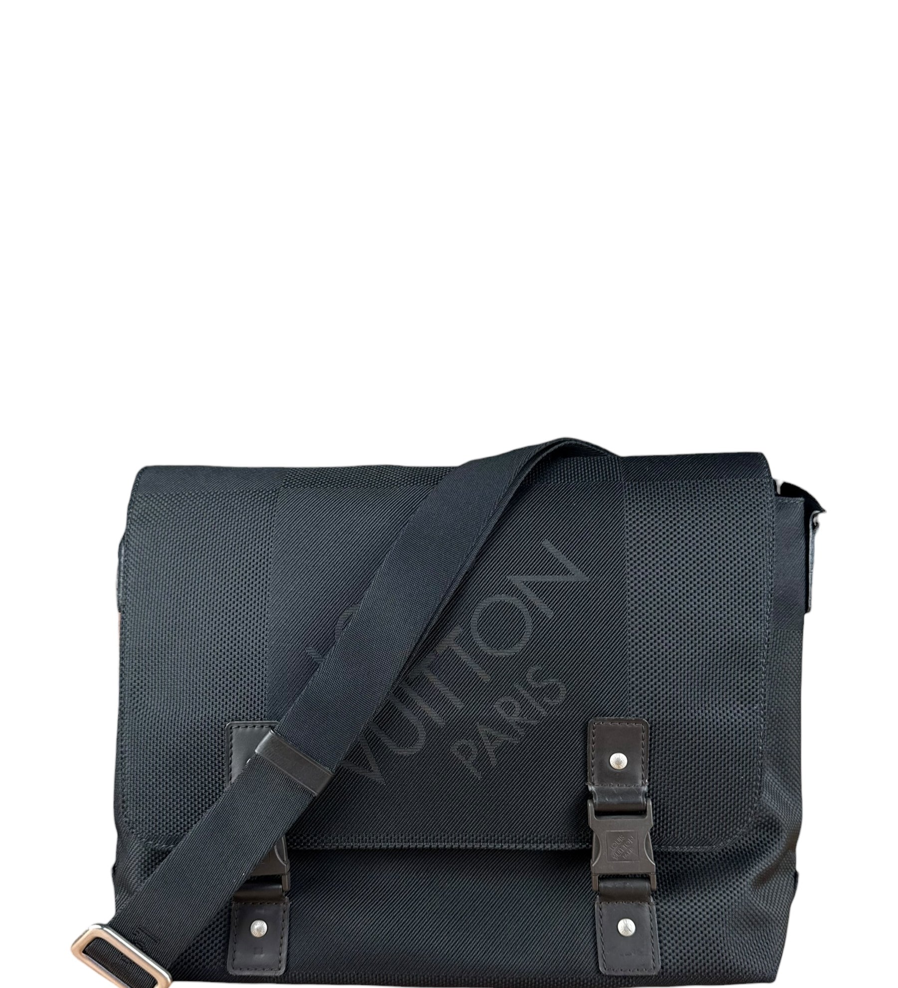 Louis Vuitton Black Damier Geant Flap Messenger