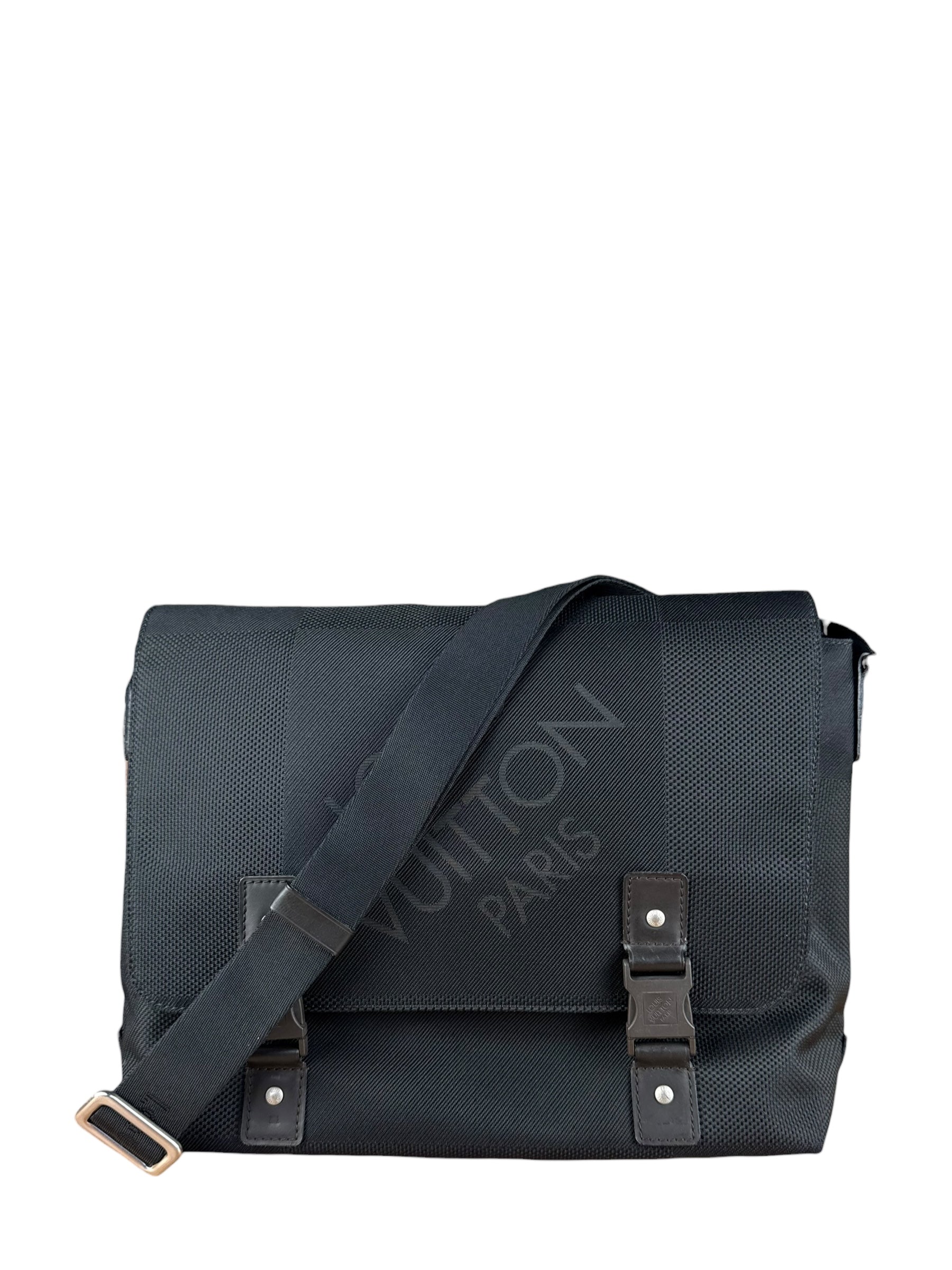 Louis Vuitton Black Damier Geant Flap Messenger