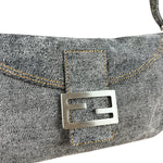 Fendi Light Denim Toned Canvas Baguette Shoulder Bag