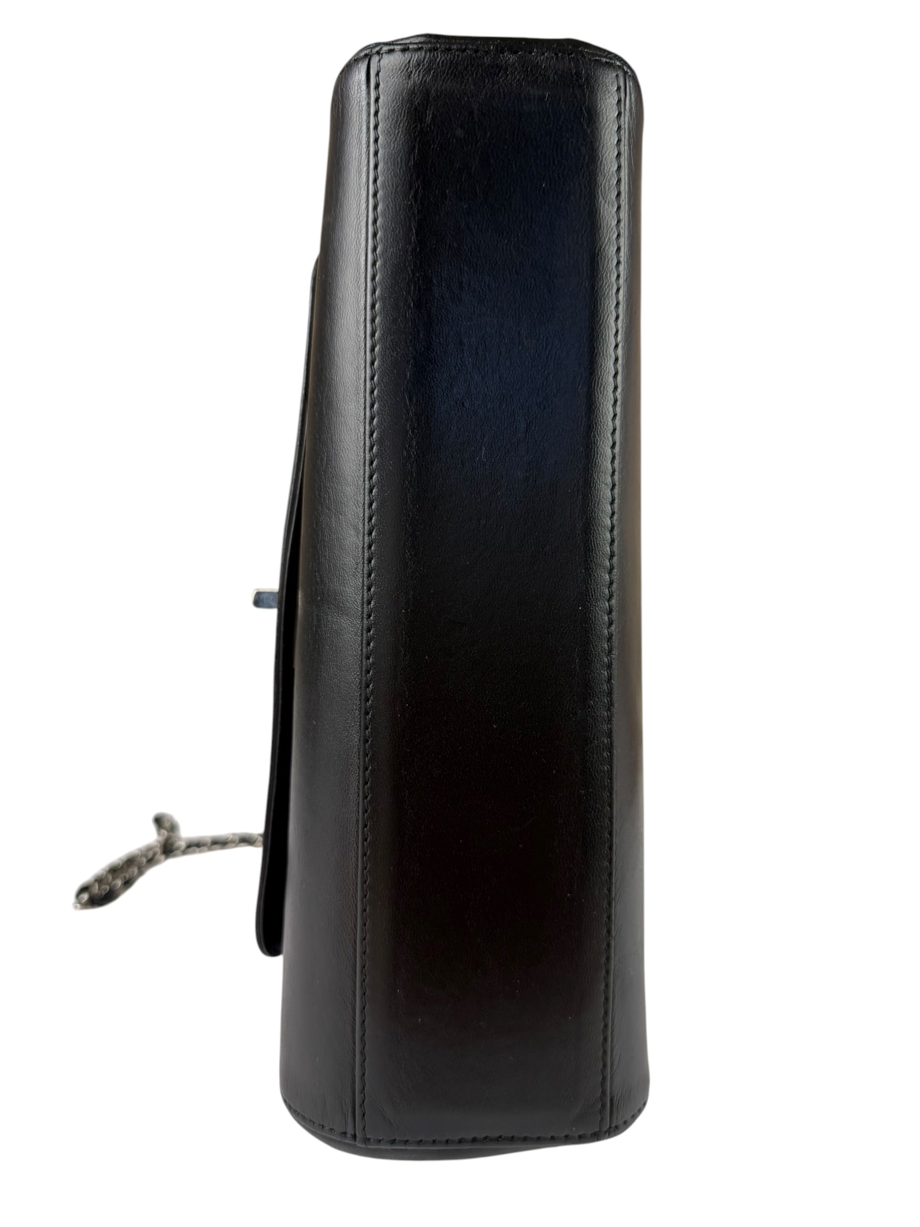 Chanel Black Leather Mademoiselle Accordion Flap Bag 2000