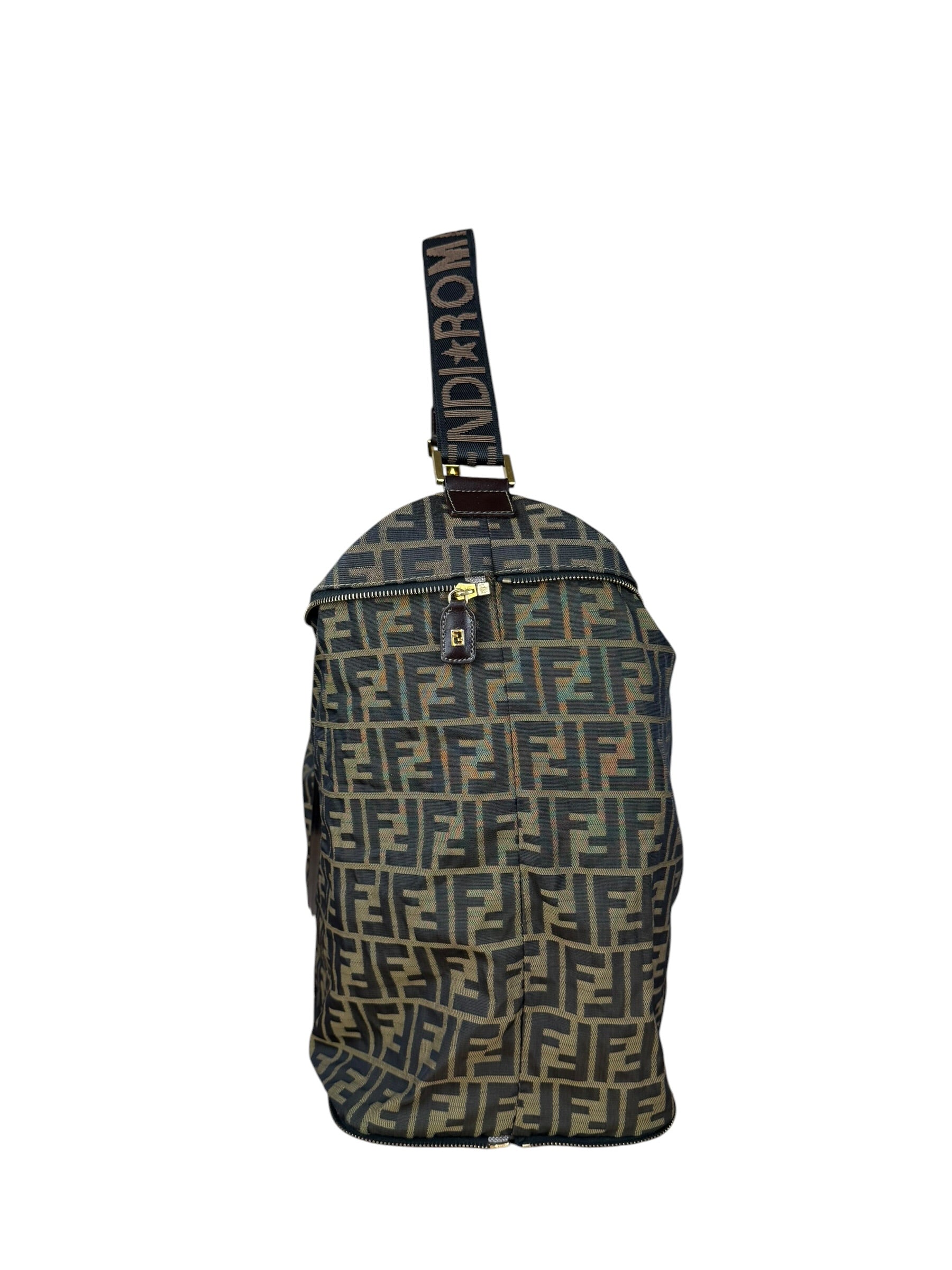 Fendi Vintage Zucca Canvas Collapsible Shoulder Bag