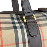 Burberry Leather House Check Boston Duffle Bag