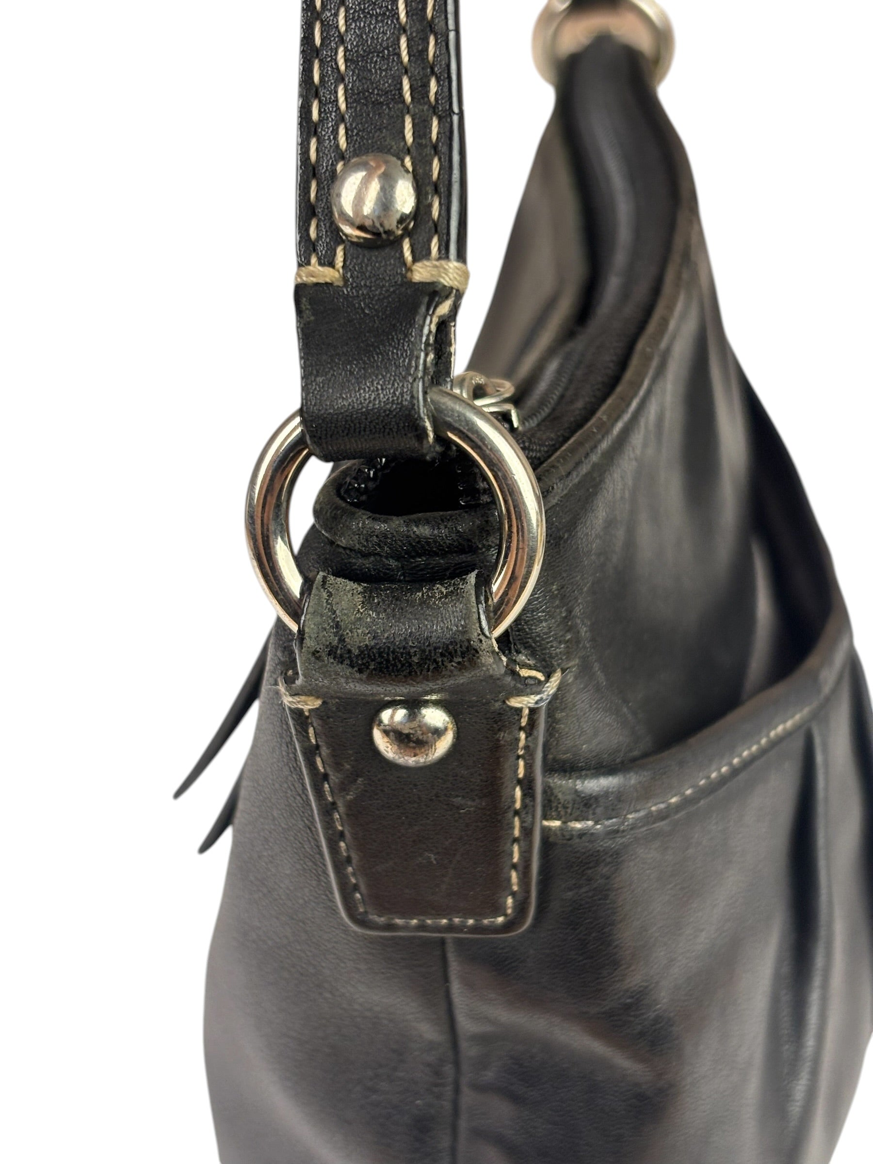 Coach Black Leather Soho Pleated Crossbody Bag