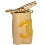 Chanel Beige Quilted Lambskin Linge Cambon Tote2005