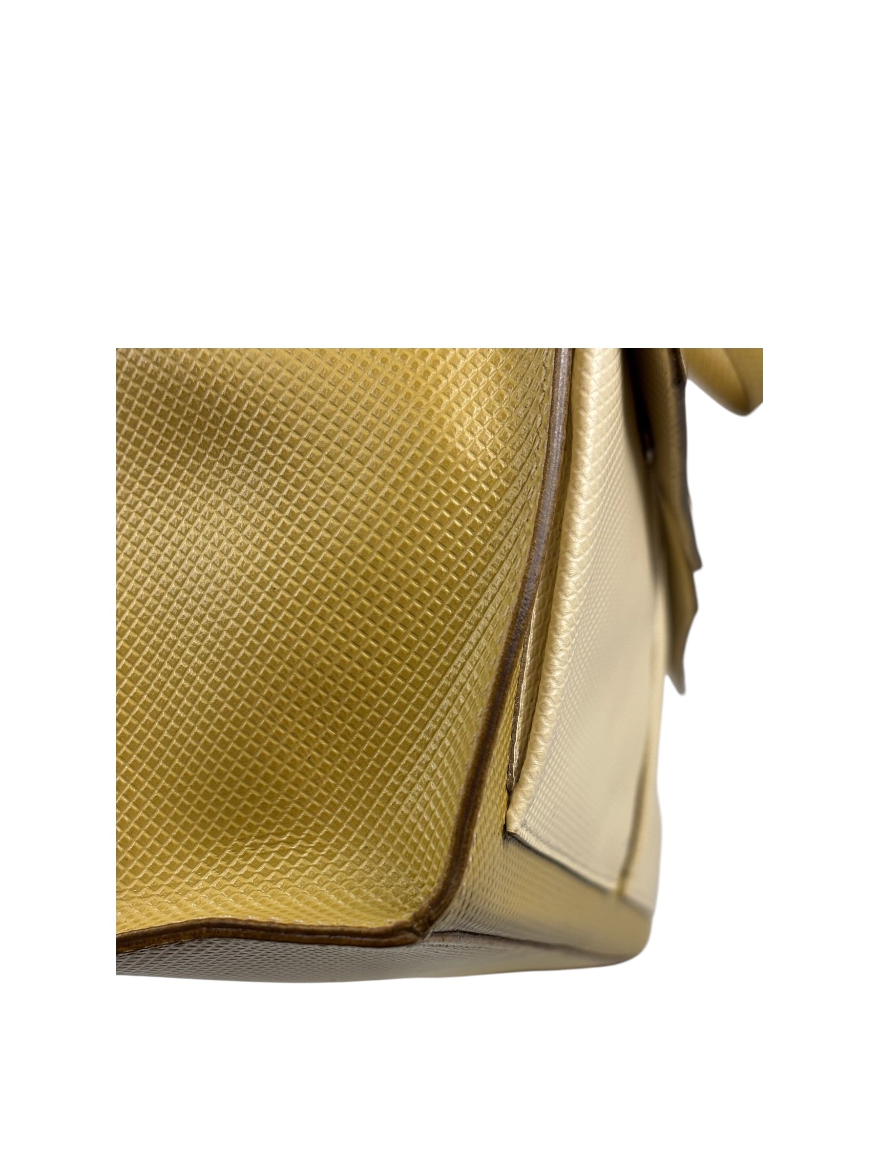Bottega Veneta Vintage Textured Canvas Flap Shoulder Bag