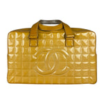 Chanel Vintage Patent Chocolate Bar Bowler Bag