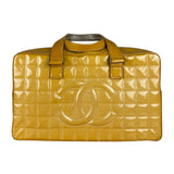Chanel Vintage Patent Chocolate Bar Bowler Bag