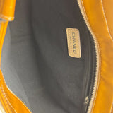 Chanel Vintage Yellow Leather Chocolate Bar Patent Tote Bag 2002