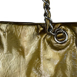 Chanel CC Green Metallic Patent Leather BonBon Chain Cinch Tote 2008