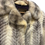 Furvan Vintage Black Intricately Trimmed Mink Fur Coat