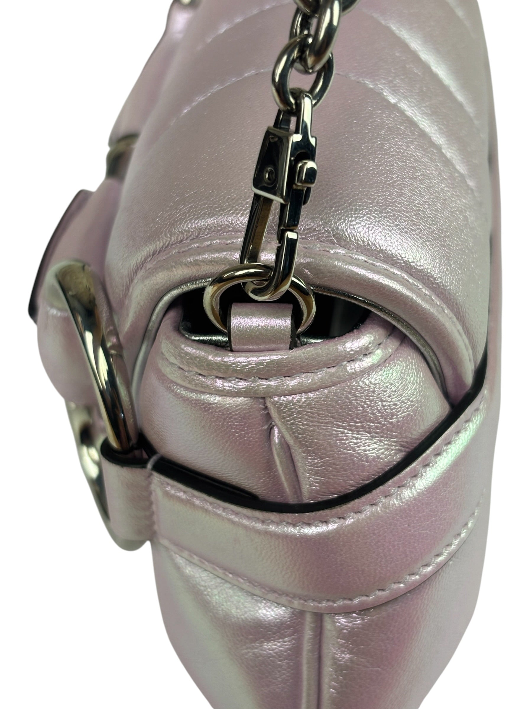 Gucci Escape Pink Leather Horsebit Shoulder Bag