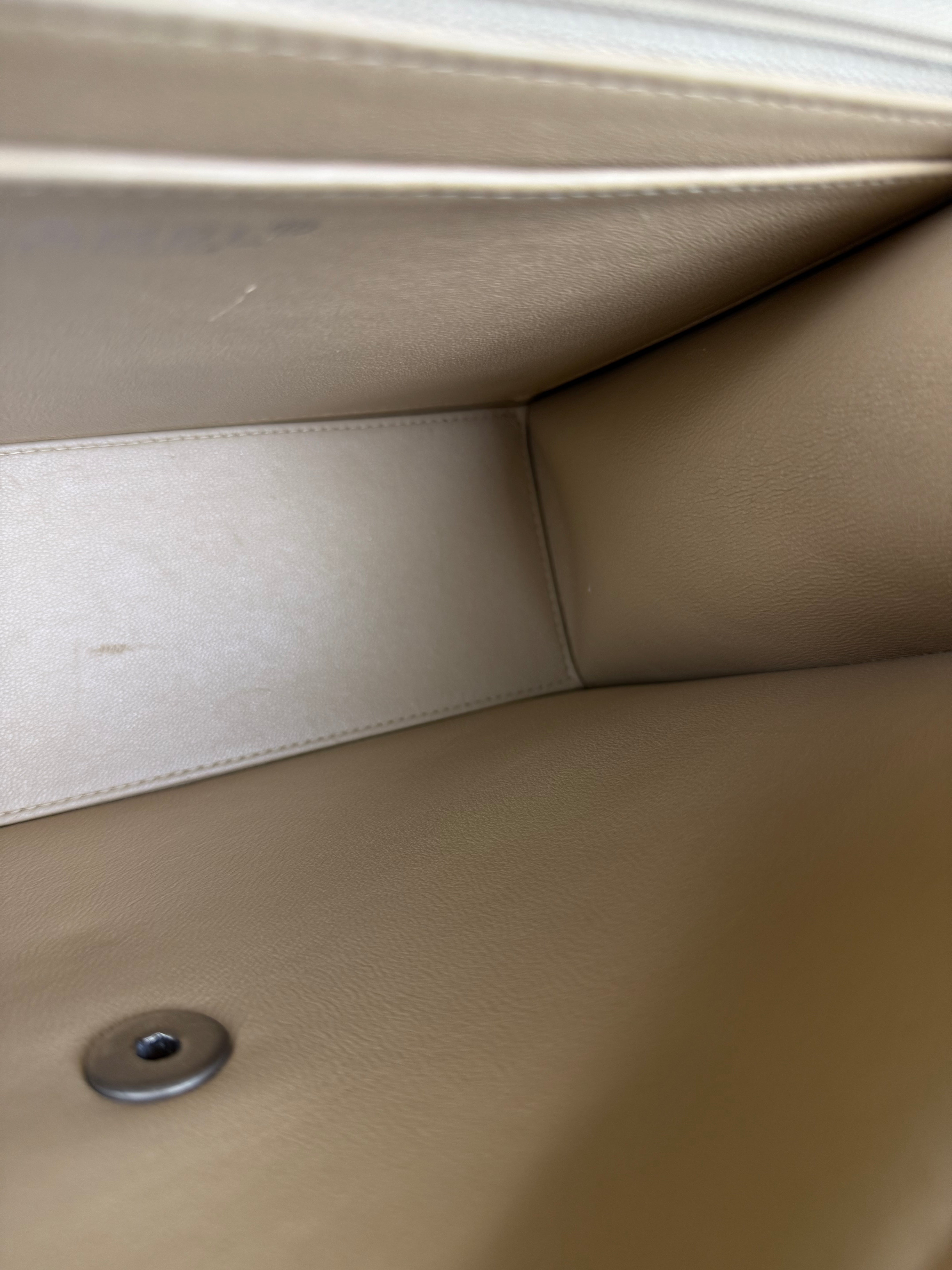 Chanel Beige Quilted Canvas Chain Flap Bag 1998