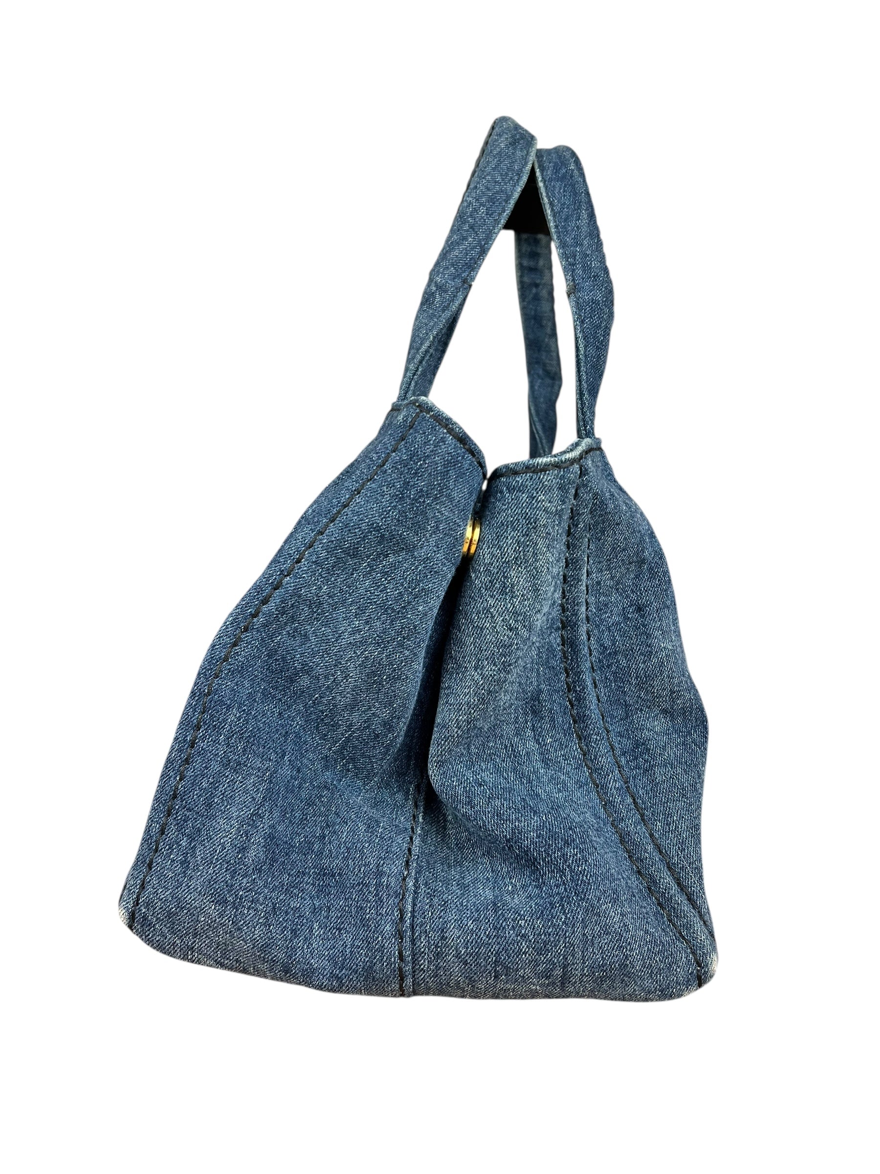 Prada Canapa Denim Tote Bag