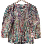 1980s Yves Saint Laurent Silk Multicolor Paisley Blouse