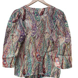 1980s Yves Saint Laurent Silk Multicolor Paisley Blouse